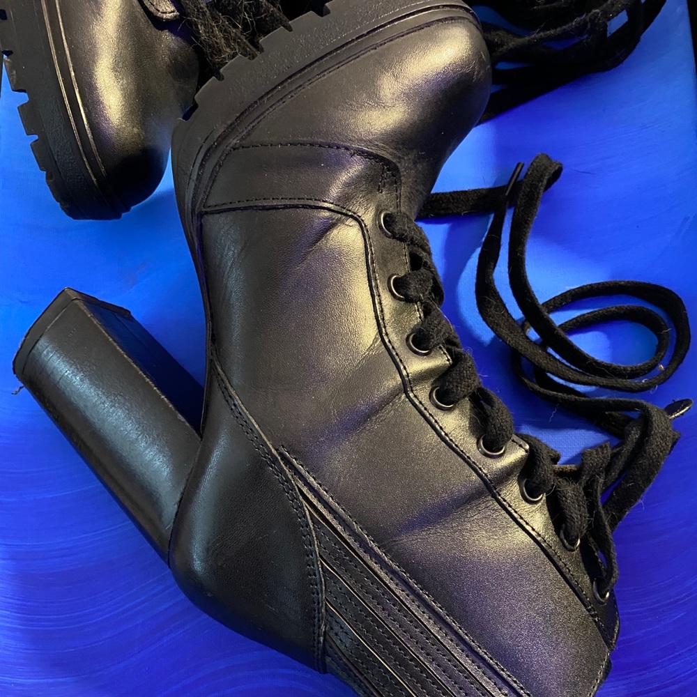 Faux leather booties
